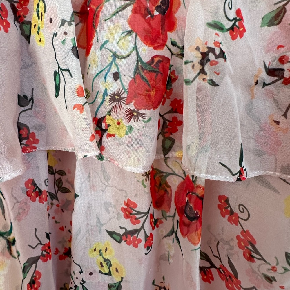 Mac Duggal Pink Floral Ruffled Tiered Maxi Dress - Picture 11 of 11